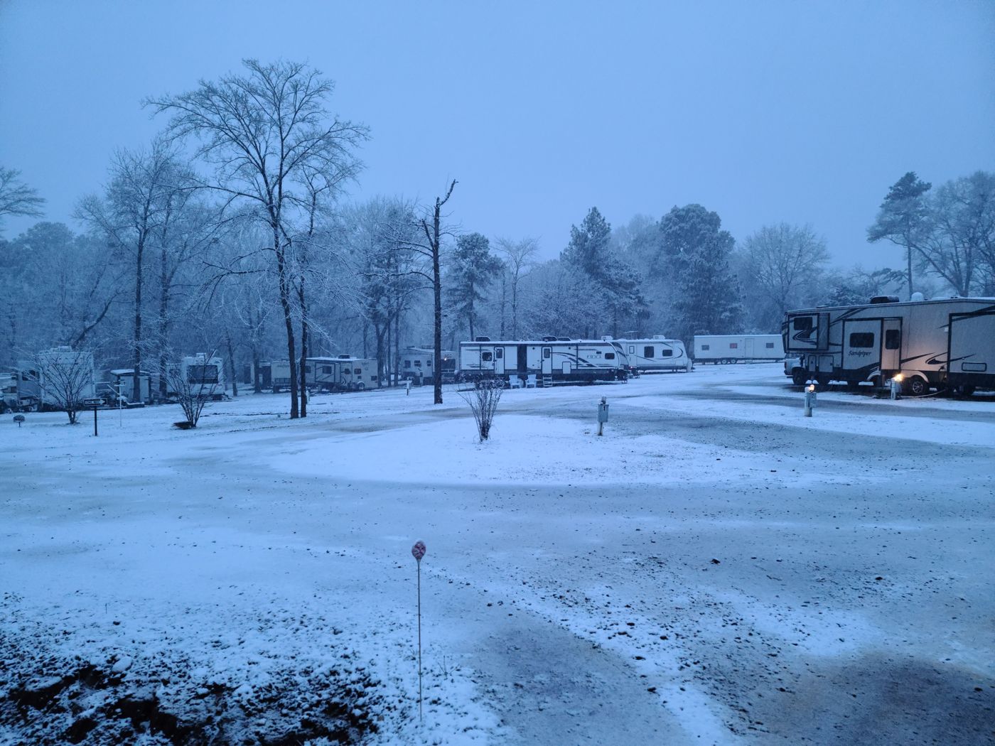 Sites under a rare East Texas snow