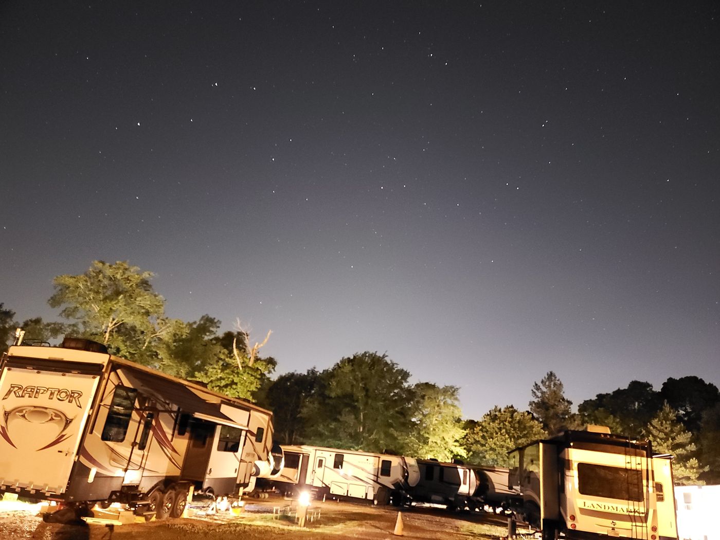 Stars over the campground at night