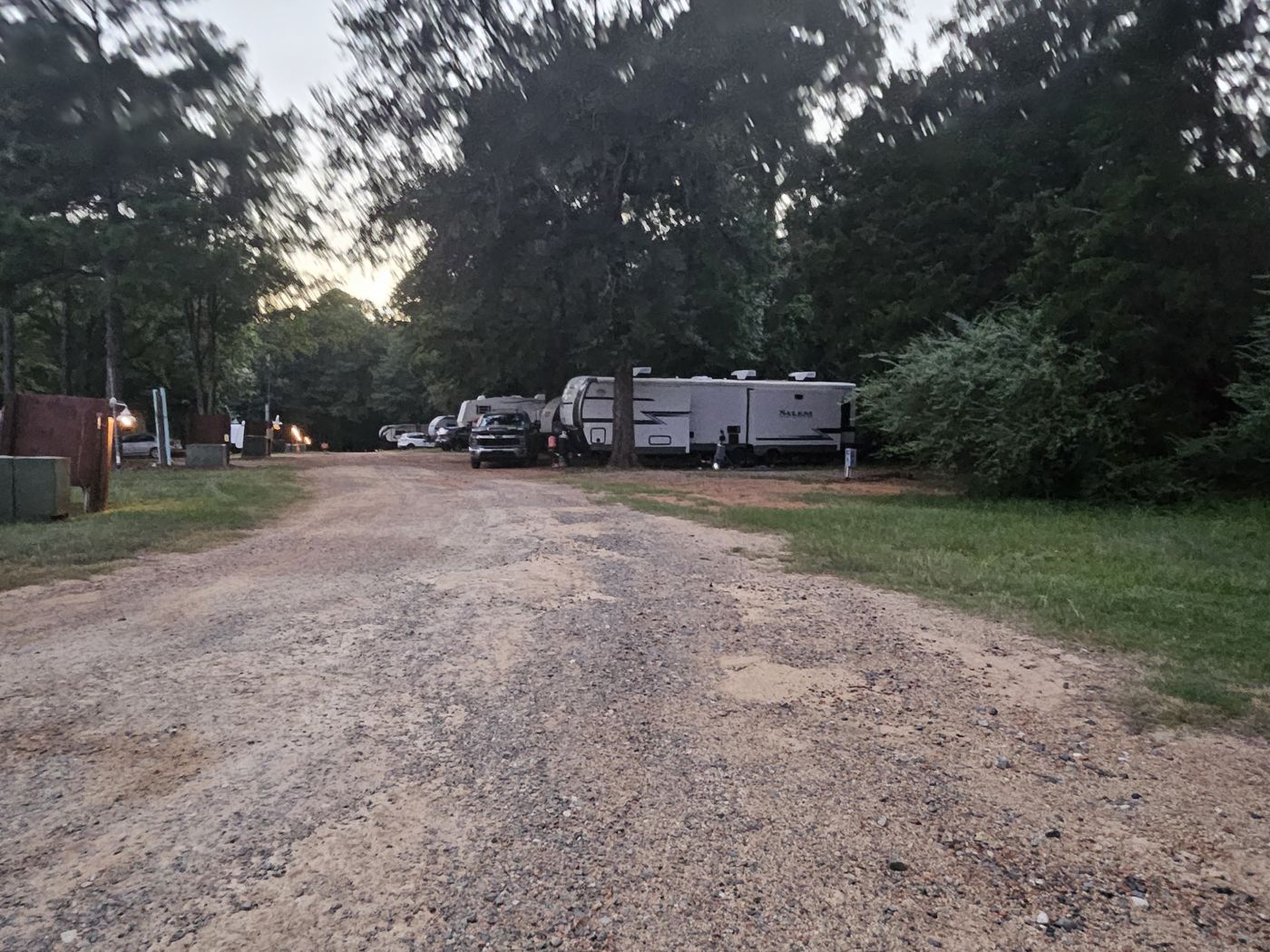 Evening under the pines at Timberline RV Park